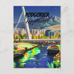 Carte Postale Affiche Podgorica Monténégro Impression Voyage Vin