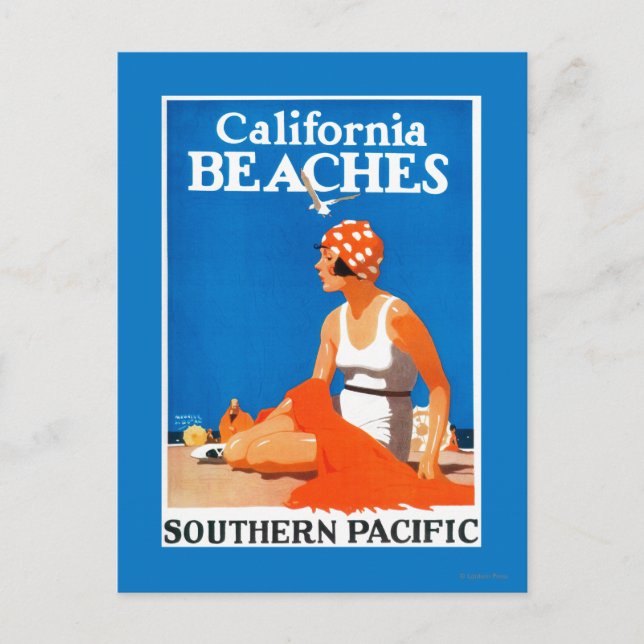 Carte Postale Affiche promotionnelle des plages de Californie (Devant)