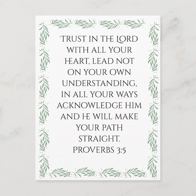 Carte Postale Affiche Proverbes 3:5 (Devant)