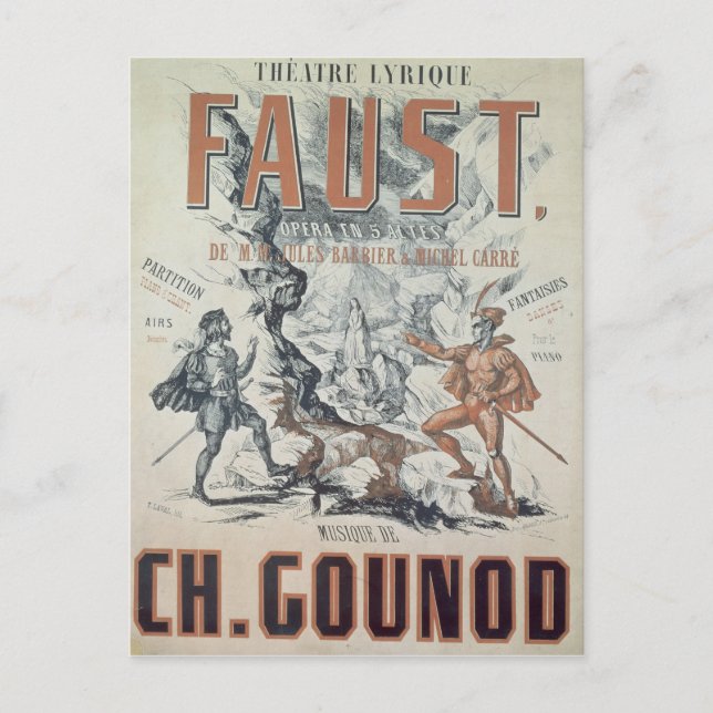 Carte Postale Affiche publicitaire 'Faust' (Devant)
