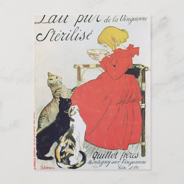 Carte Postale Affiche publicitaire Lait pur stérilisé (Devant)