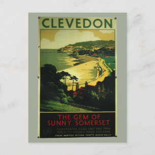 Carte Postale Affiche publicitaire vintage Clevedon
