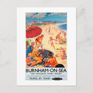 Carte Postale Affiche publicitaire vintage de train de Burnham o