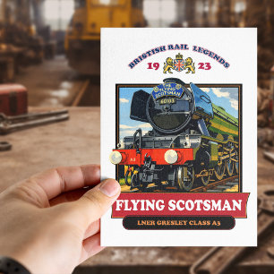 Carte Postale Affiche Rétro de la Locomotive à Vapeur Flying Sco