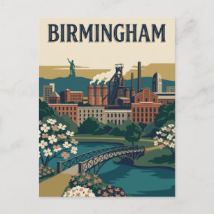 Carte Postale Affiche Rétro Vintage Birmingham Alabama Industrie