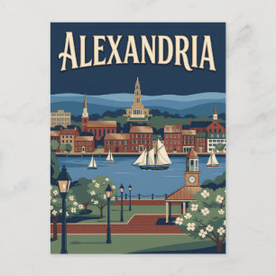 Carte Postale Affiche rétro vintage de l'Old Town d'Alexandria V