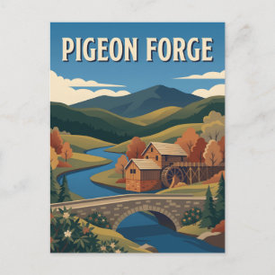 Carte Postale Affiche Rétro Vintage de Pigeon Forge Tennessee Mo