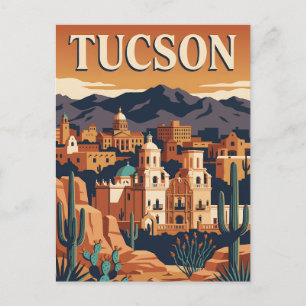 Carte Postale Affiche Rétro Vintage de Tucson Arizona Désert de