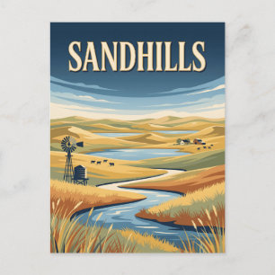 Carte Postale Affiche rétro vintage des prairies des Sandhills N