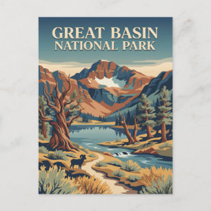 Carte Postale Affiche Rétro Vintage du Grand Bassin Nevada