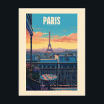 Carte Postale Affiche rétro - voyage - vintage - Paris<br><div class="desc">Paris,  capitale de la France,  est une grande ville européenne et un centre mondial de l'art,  de la mode,  de la gastronomie et de la culture.</div>