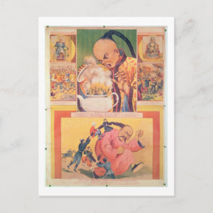 Carte Postale Affiche russe de bande dessinée satirique sur les