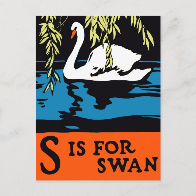 Carte Postale Affiche S pour Cygne (Devant)