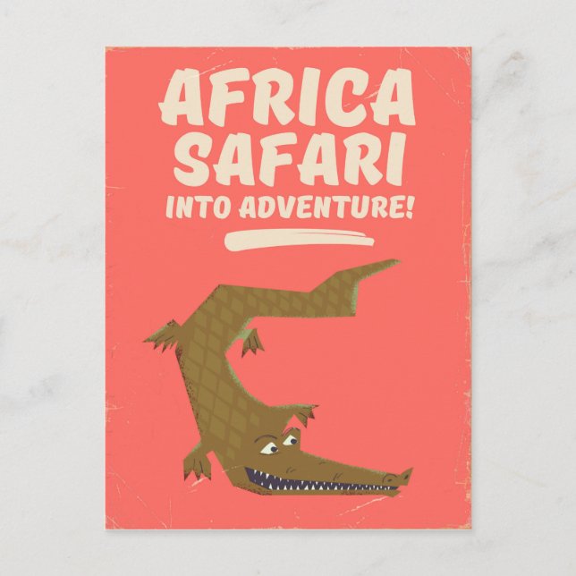 Carte Postale Affiche Safari Crocodile Afrique ! (Devant)