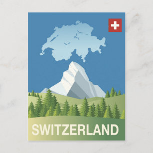 Carte Postale Affiche Suisse Travel