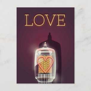 Carte Postale Affiche vintage 'Amour' Tube Nixie