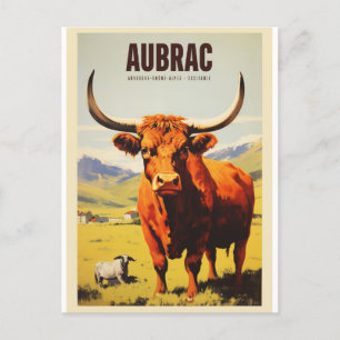 Carte Postale Affiche vintage Aubrac - Auvergne-Rhône-Alpes - Fr