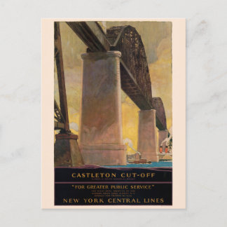 Carte Postale Affiche Vintage Castleton Cut-Off New York 1924