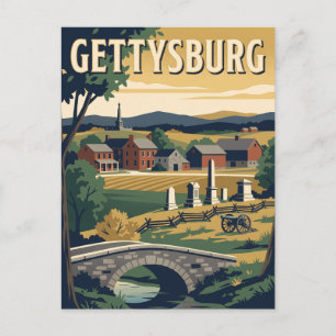 Carte Postale Affiche vintage champ de bataille de Gettysburg Pe