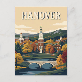 Carte Postale Affiche vintage d'automne à Hanover New Hampshire