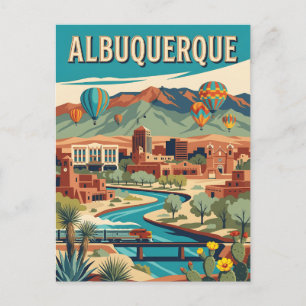 Carte Postale Affiche vintage de ballon d'Albuquerque Nouveau-Me