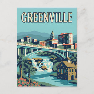 Carte Postale Affiche vintage de Greenville Caroline du Sud