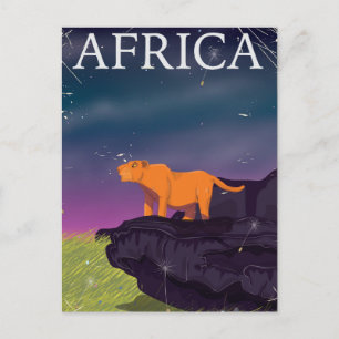 Carte Postale Affiche vintage de gros chat africain