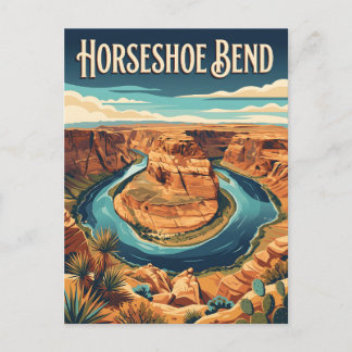 Carte Postale Affiche vintage de Horseshoe Bend Arizona Canyon