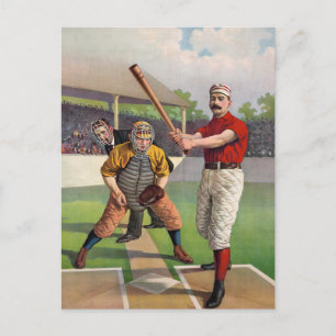 Carte Postale Affiche vintage de joueurs de baseball