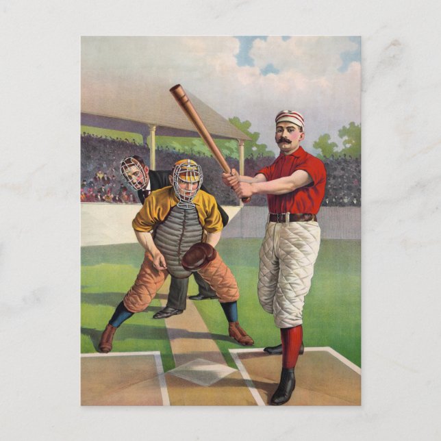 Carte Postale Affiche vintage de joueurs de baseball (Devant)