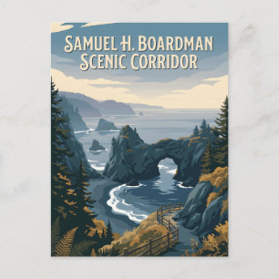 Carte Postale Affiche vintage de la côte de l'Oregon de Samuel H