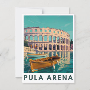 Carte Postale Affiche vintage de l'Arène de Pula – Amphithéâtre 