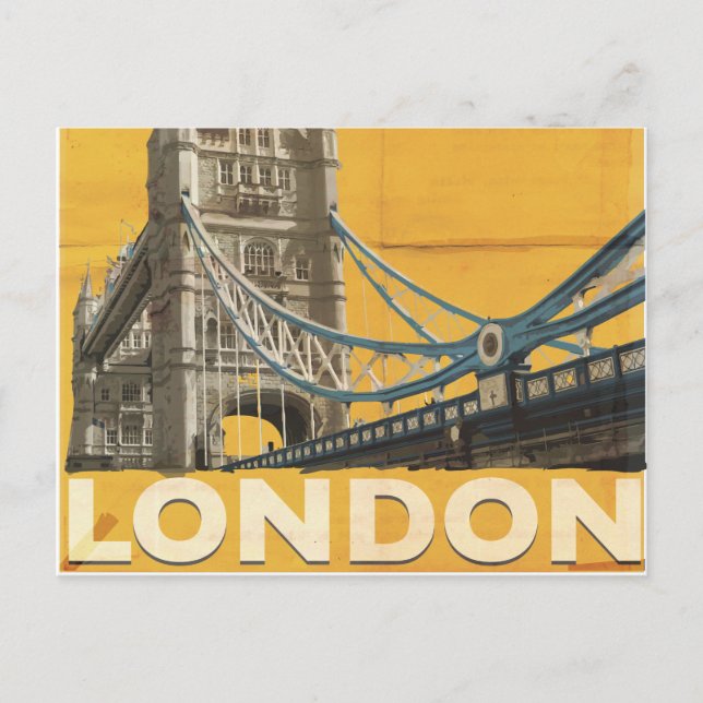Carte Postale Affiche vintage de Londres (Devant)