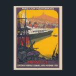 Carte Postale Affiche Vintage de Marseille France 1922<br><div class="desc">Affiche vintage de voyage ferroviaire de Marseille,  France. Publiée en 1922.</div>