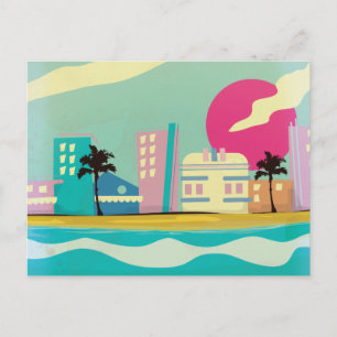 Carte Postale Affiche vintage de Miami des années 1980
