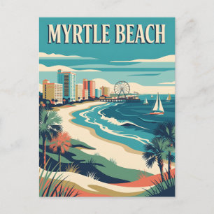 Carte Postale Affiche vintage de Myrtle Beach en Caroline du Sud