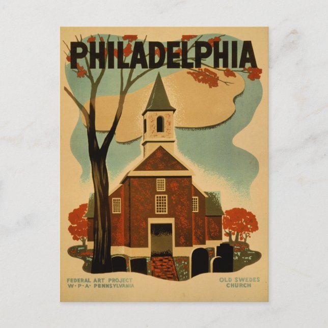 Carte Postale Affiche vintage de Philadelphie (Devant)