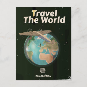 Carte Postale Affiche vintage de science-fiction voyage dans le