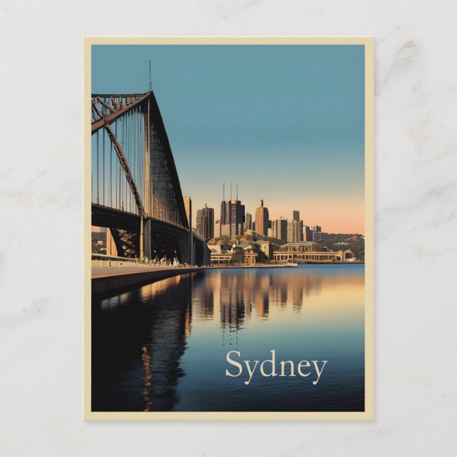 Carte Postale Affiche vintage de Sydney (Devant)