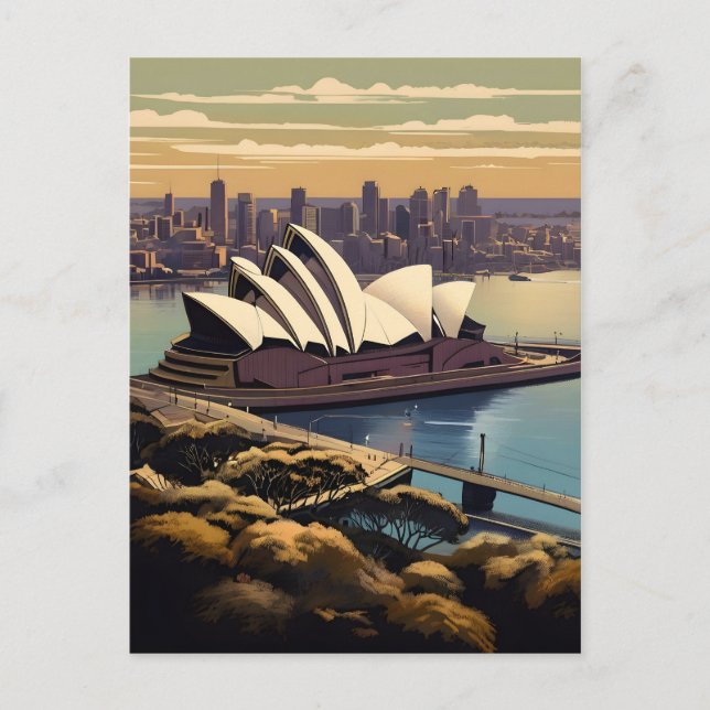 Carte Postale Affiche vintage de Sydney (Devant)