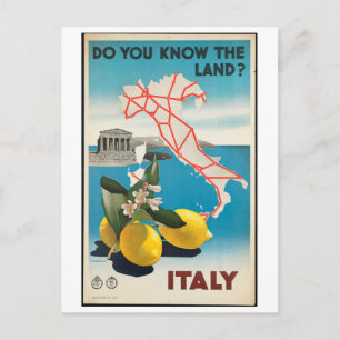 Carte Postale Affiche vintage de voyage de l'Italie - de