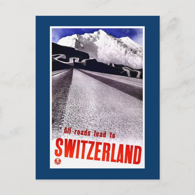 Carte Postale "Affiche Vintage de voyage en Suisse" (Devant)