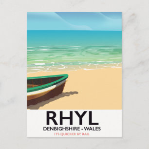 Carte Postale Affiche vintage des chemins de fer de Rhyl Denbigh
