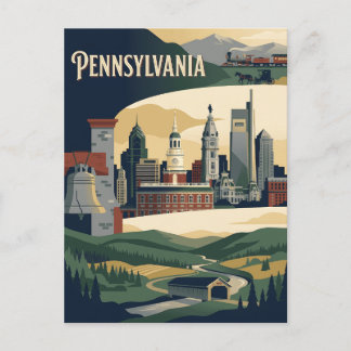 Carte Postale Affiche vintage des monuments historiques de Penns