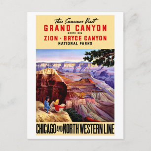 Carte Postale Affiche vintage des parcs nationaux des États-Unis