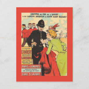 Carte Postale Affiche vintage du chemin de fer français, Paris à