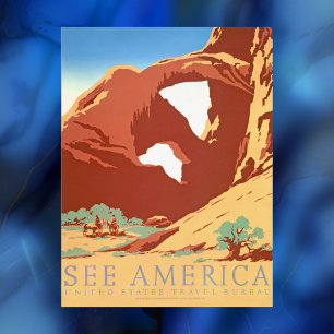 Carte Postale Affiche vintage du Parc national des Arches, Voir