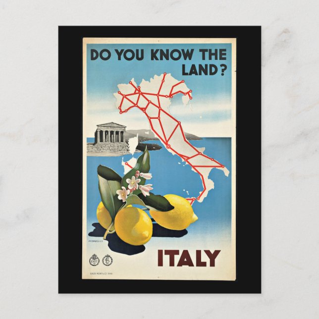 Carte Postale Affiche vintage, Italie, (Devant)