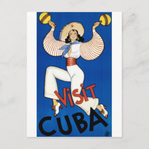 Carte Postale Affiche Vintage voyage de Cuba restaurée