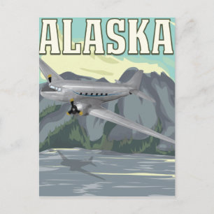 Carte Postale Affiche Vintage voyage de l'Alaska